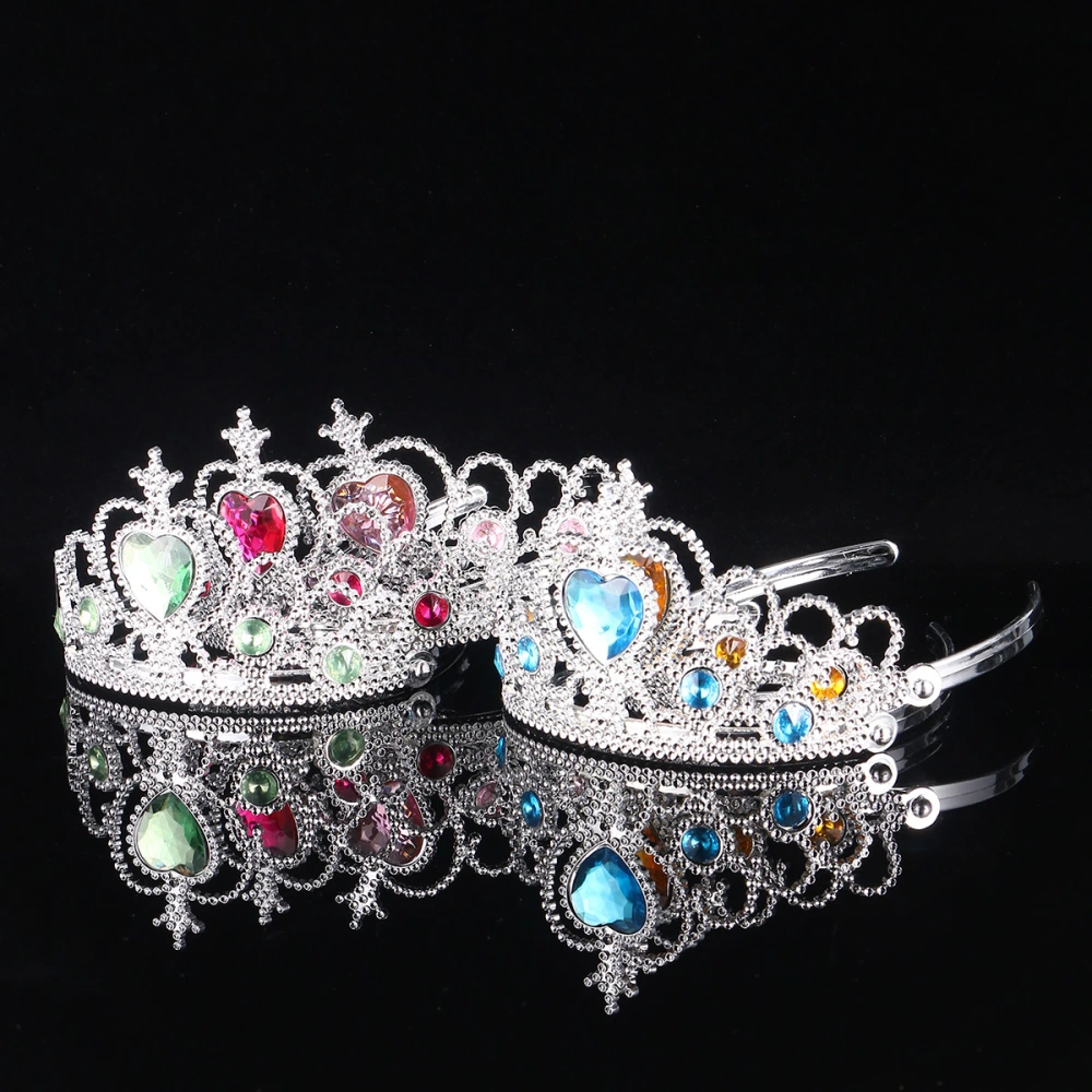 5pcs Kids Tiara Crown Set Girls Dress up Party Accessories (Light Blue & Light Green & Rose Red & Pink & Yellow)