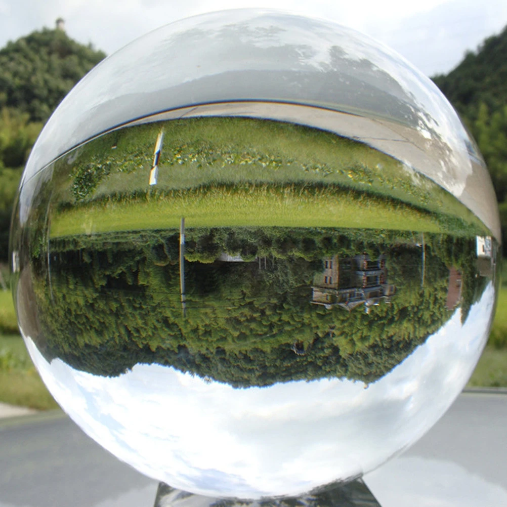 3cm Crystal Ball Photography Prop Meditation Ball Juggling Glass Sphere Display (Transparent White)