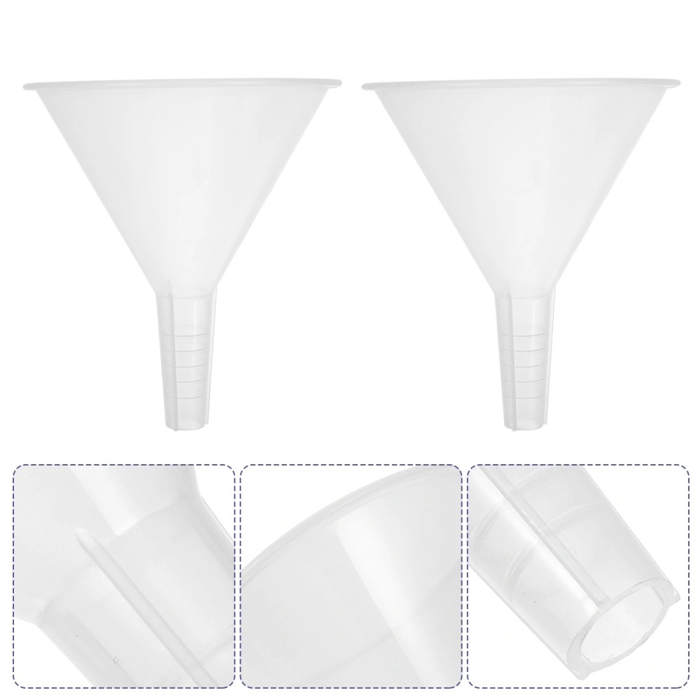 5pcs Laboratory Funnel Triangle Funnel 100mm Plastic Funnel for School Experiments