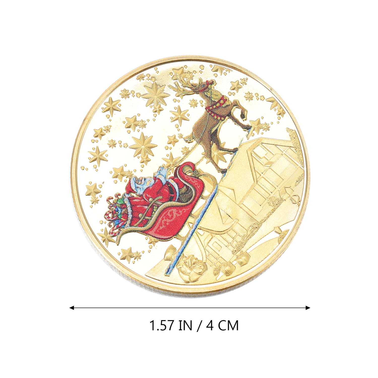 2 Pcs Santa Claus Commemorative Coins Christmas Style Embossed Souvenir Coins