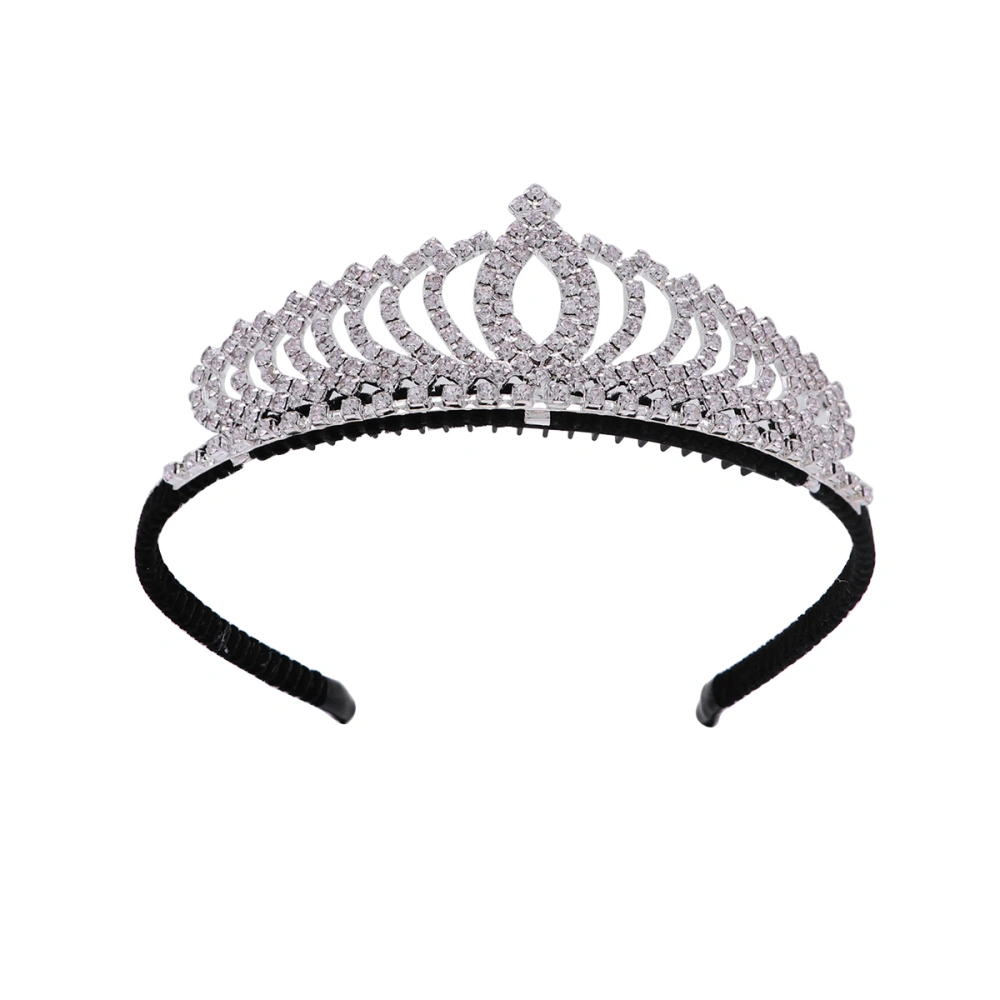 Rhinestones Love Hearts Design Crown Tiara Headband Crowns Hair Accessories for Children Girls