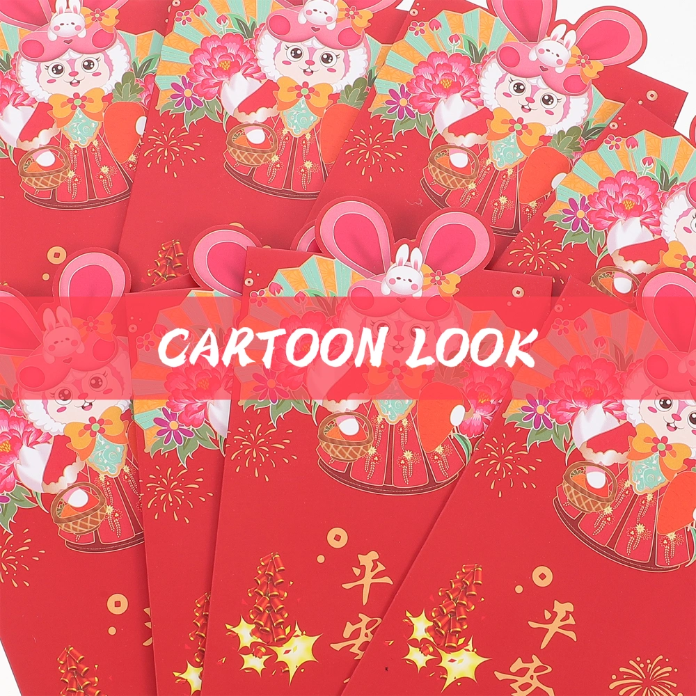 18pcs Chinese New Year Red Envelopes Rabbit Year Red Packets New Year Supplies