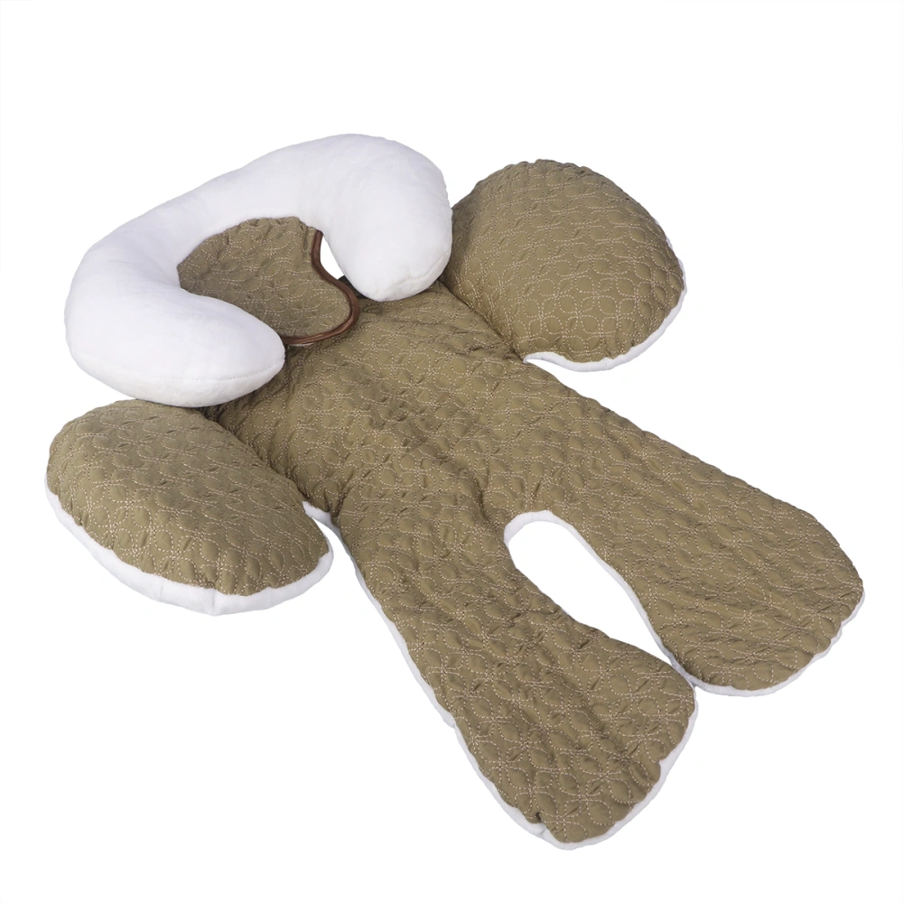 Newborn Baby Car Seat Stroller Cushion Pad Head Body Support Pillow (Khaki)