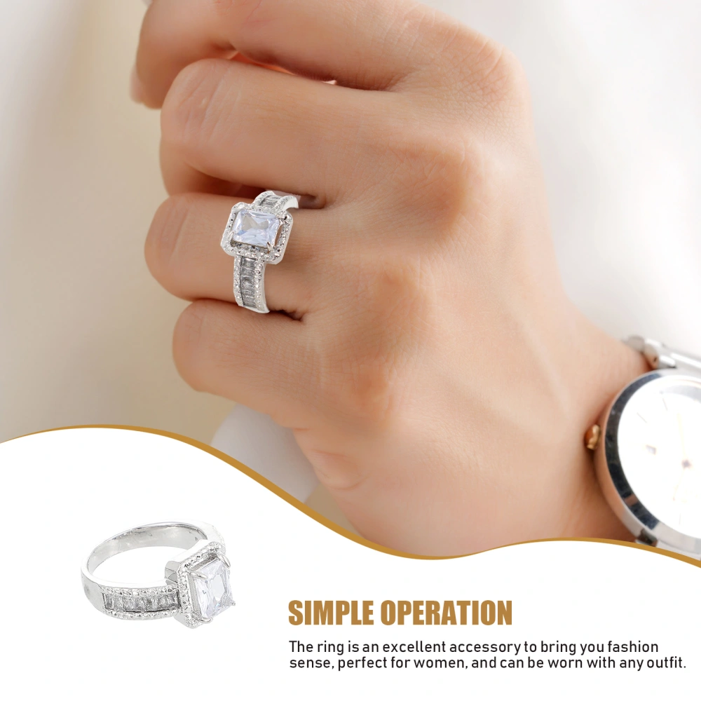 Zircon Rings Finger Ring Jewelry Temperament Engagement Ring Present for Women