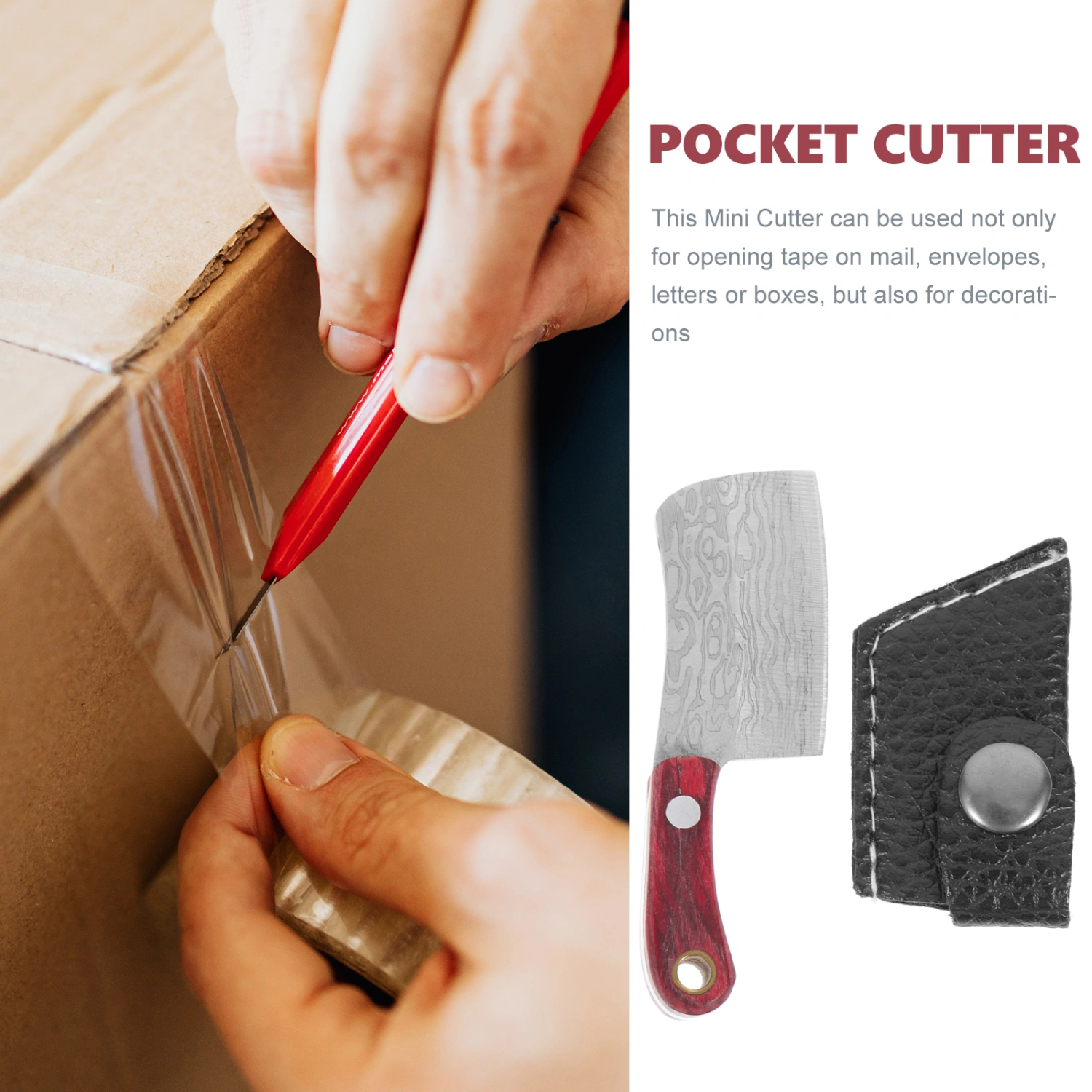 Pocket Cutter Stainless Steel Mini Cutter Express Box Opening Cutter Mini Kitchen Cutter