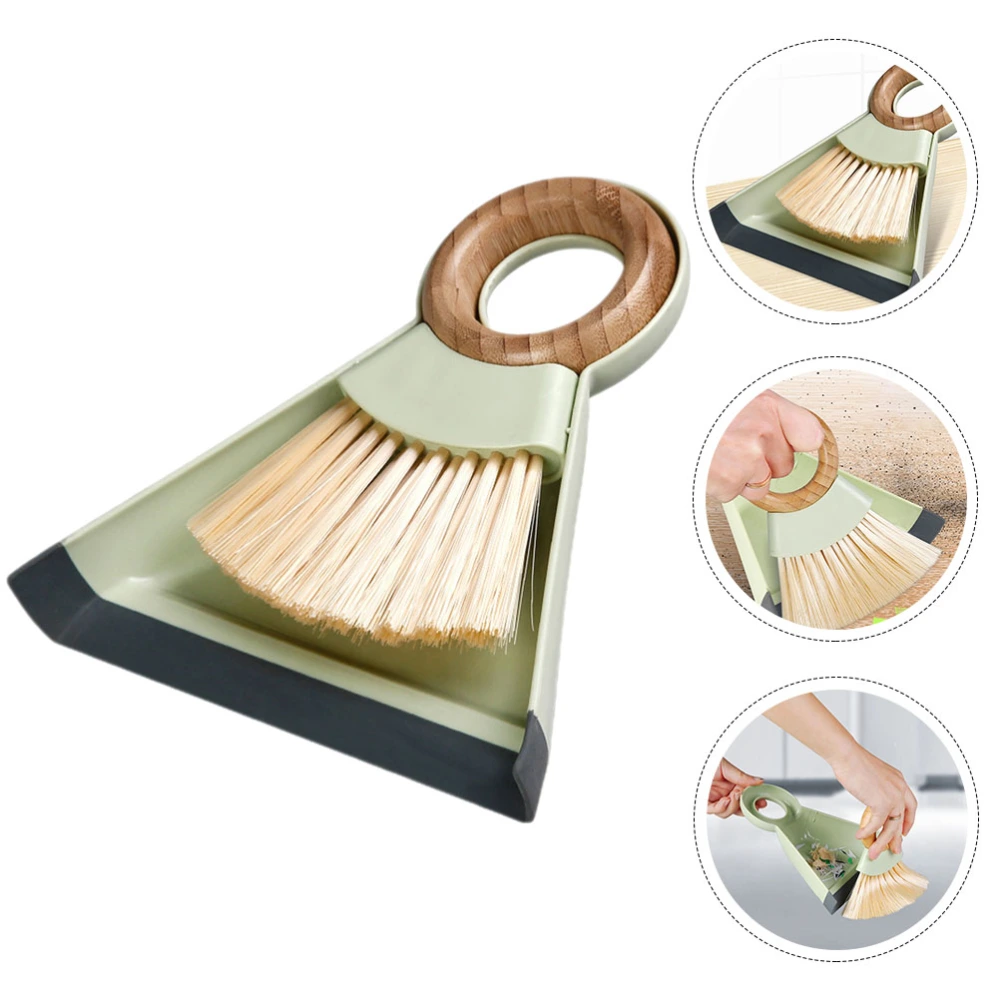 1 Set Small Cleaning Brush Keyboard Brush with Dustpan Desktop Computer Sweep Broom