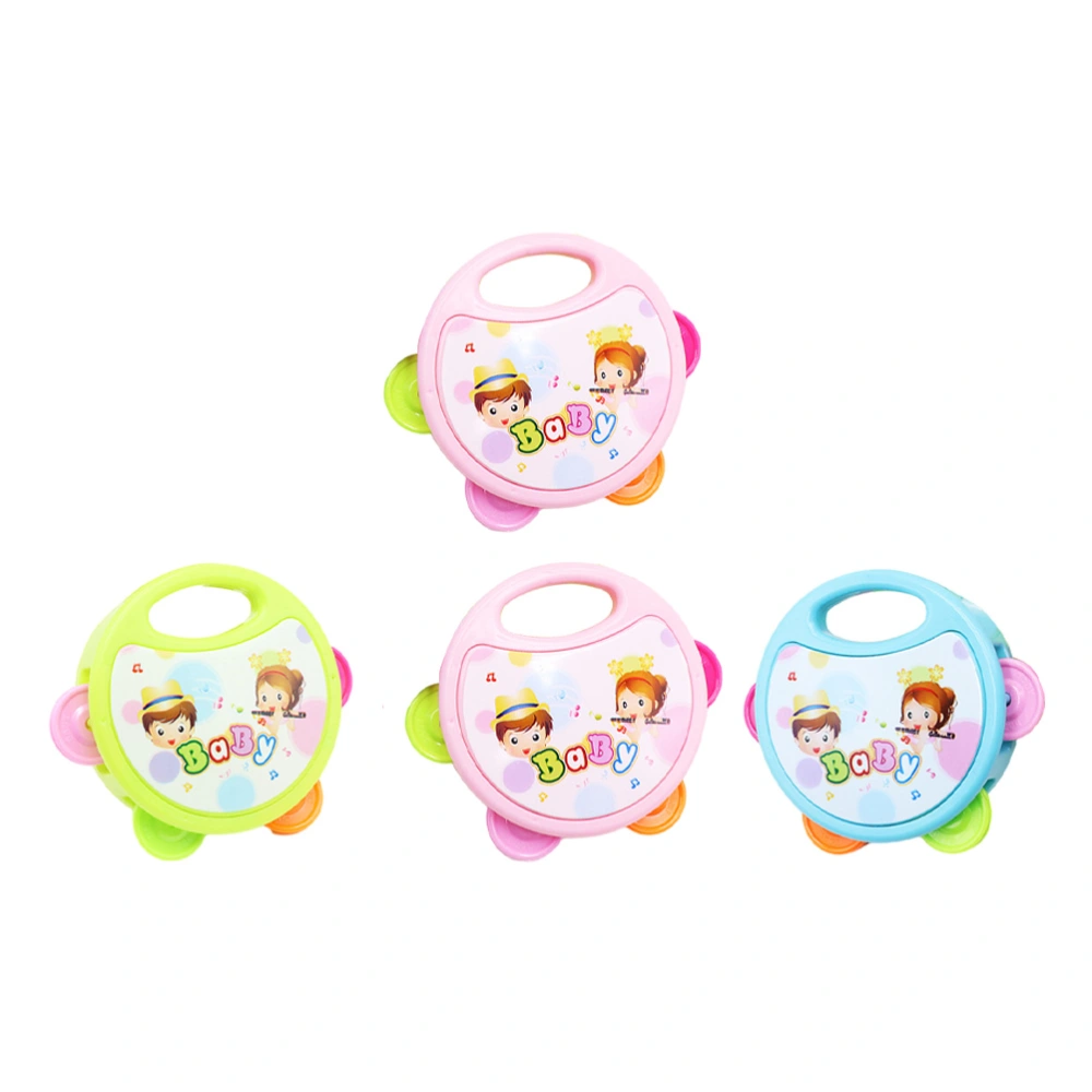 4Pcs Cartoon Hand Rattles Kids Rattle Drum Musical Instrument Toys Multipurpose Playthings