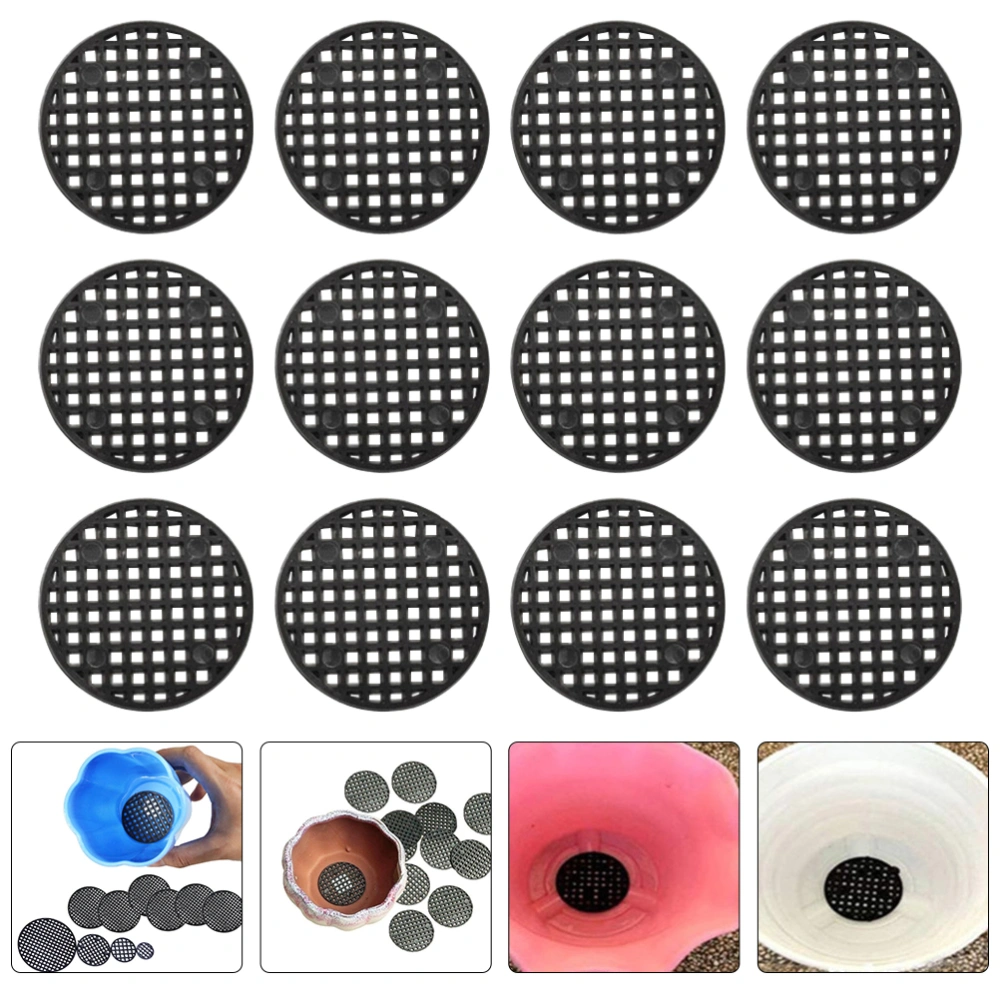 100pcs Planter Hole Mesh Pads Garden Flowerpot Mesh Pads Round Plant Pot Bottom Nets