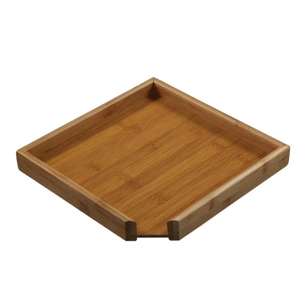 1pc Tea Tray Teaboard Bamboo Tea Plate Tea Ceremony Accessories for Home Tea House (Small Size 15x15x2cm Khaiki)