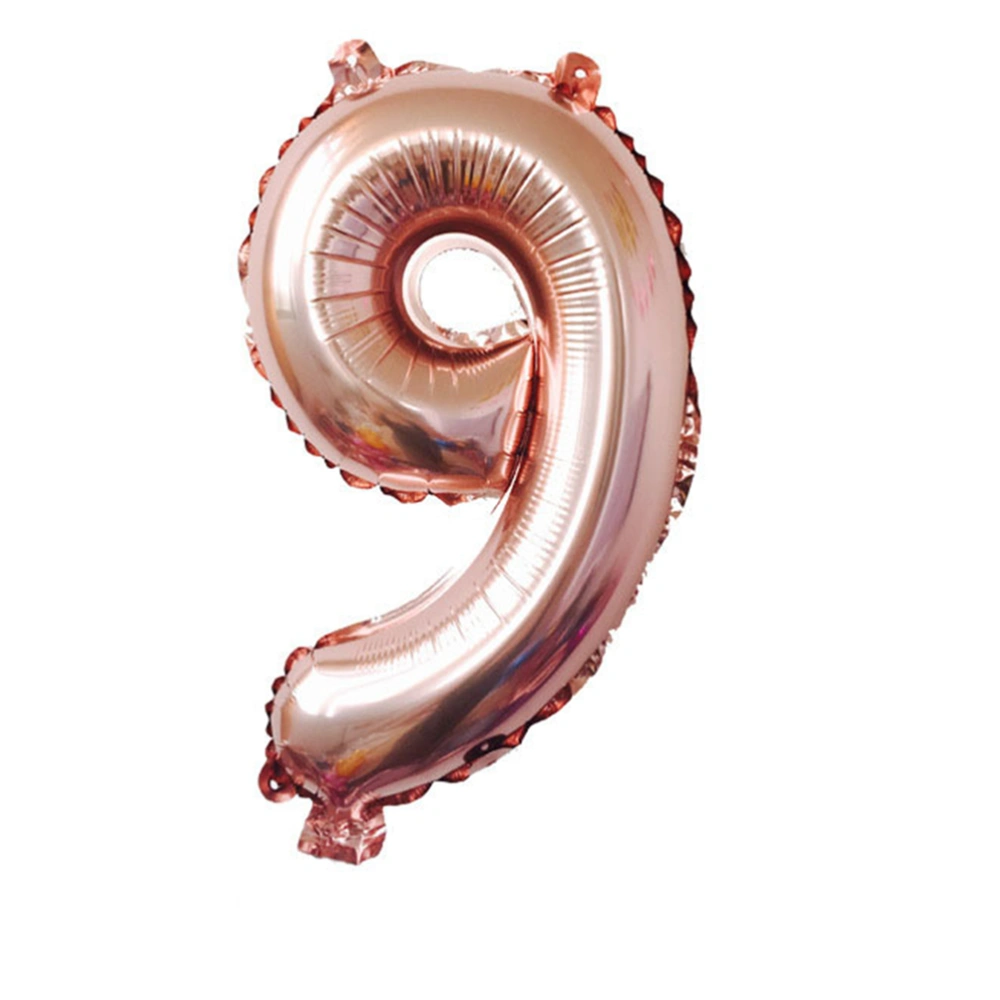 10pcs 0-9 16 Inch Digital Number Balloons Aluminum Foil Film Balloons Mylar Balloons Party Supplies (Rose Gold)