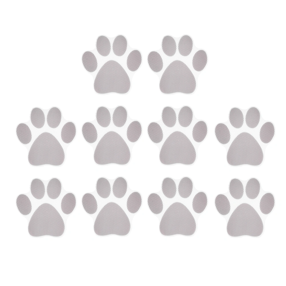 10pcs Dog Footprint Stickers Cartoon Bathtub Stickers Prevention Decals Self-adhesive Tub Pasters (Grey)