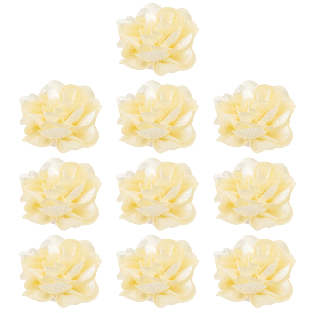 10pcs Fabric Flower Crafts Artificial Fabric Flowers for Headbands Shoes Craft Projects