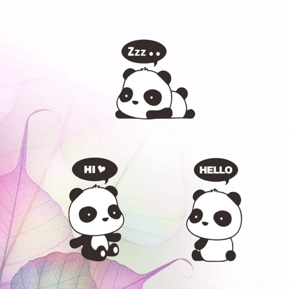 15pcs Cartoon Panda Switch Stickers DIY Wall Pastes Removable Wall Decals for Bedroom Living Room