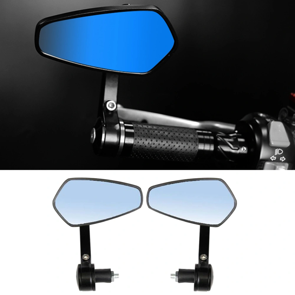 1 Pair of 7/8" Motorcycle CNC Billet Aluminum 22 Handlebar Bar End Mount Glare Rearview Sports Side Mirrors