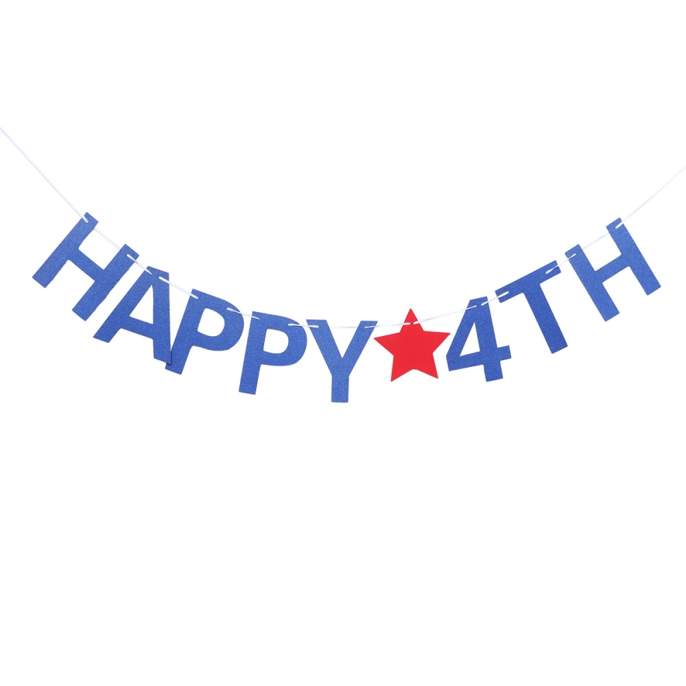 Happy 4th Party Banner American Independence Day Letter Party Banner Patriotic Themed Garland for Party Decoration