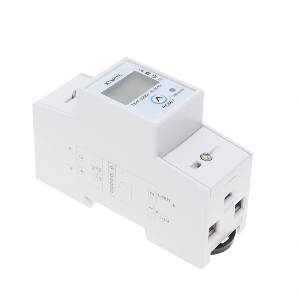 1Pc Professional 220/230V 5(80)A Digital LCD Display DIN-Rail AC Power Meter Energy Meter