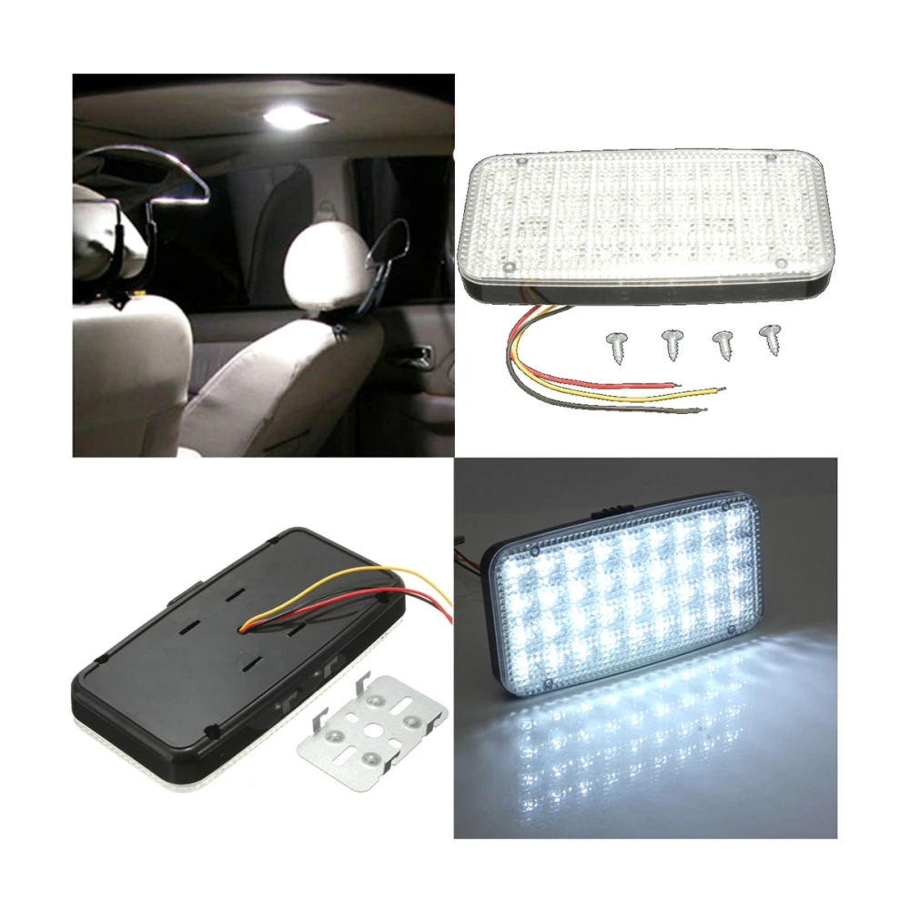 12V 36LED Bright Car Interior Roof Lights LED Panel Dome Light Auto Car Interior Reading Plate Light Roof Ceiling Interior Wired Lamp