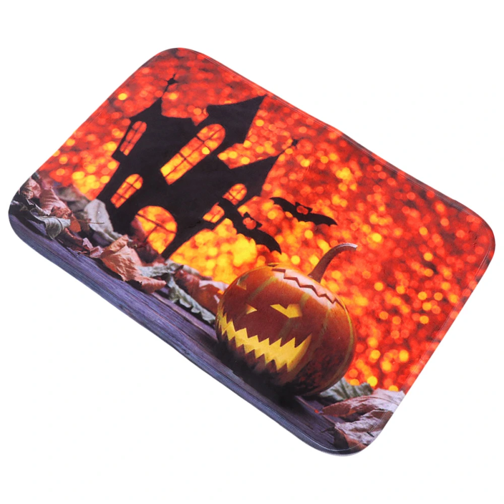 1 Pc Halloween Pumpkin Doormat Flannel Printed Floor Mat Indoor Rug Hallowween Supplies Decorative Doormat for Halloween Party