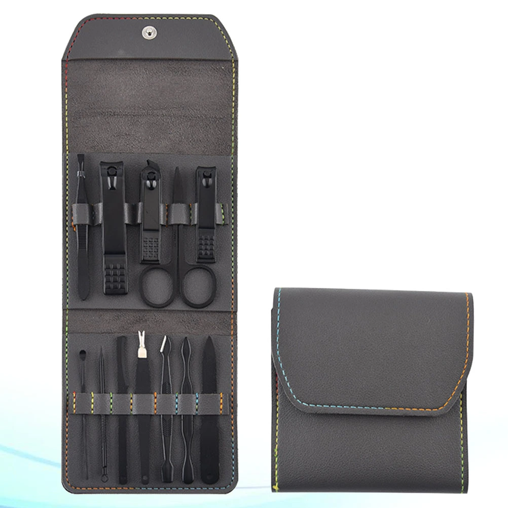 1 Set of 12PCS Nail Clippers Stainless Steel Fingernail Toenail Clippers Nail Trimming Cutters with Storage Case(Grey)
