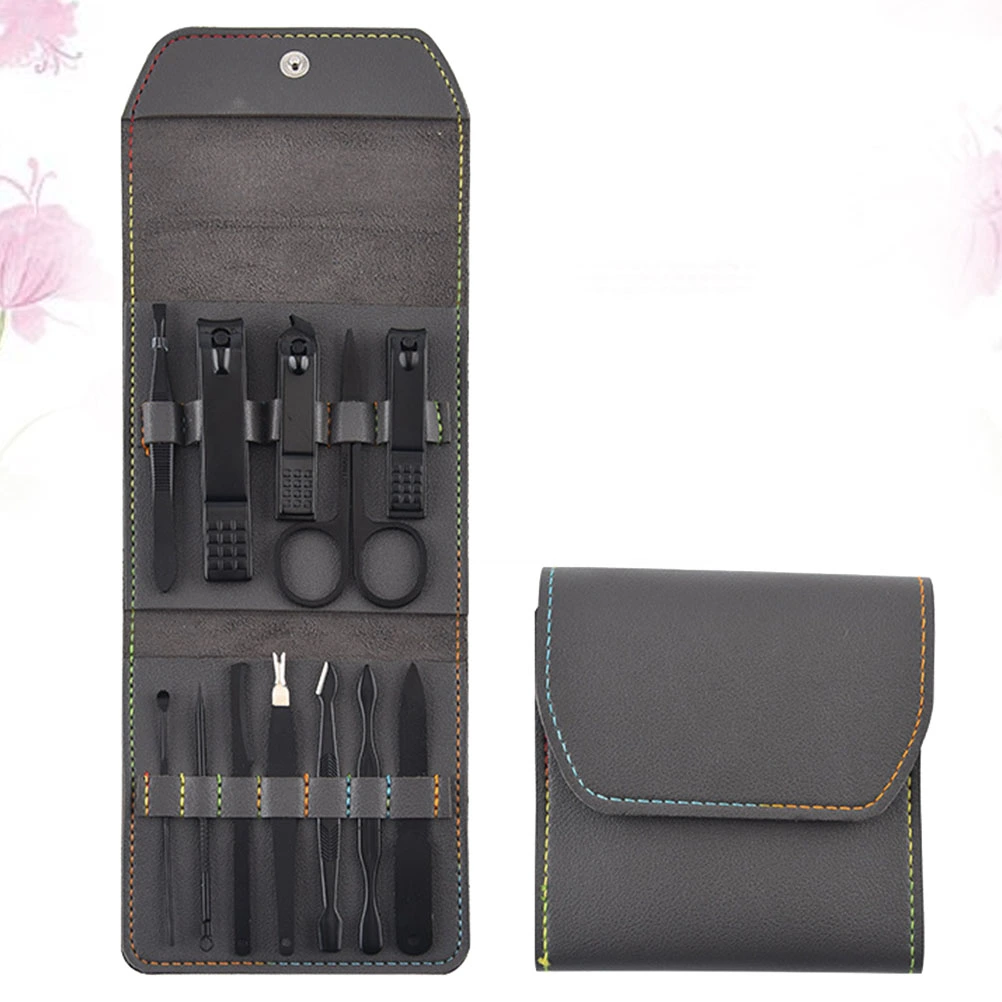 1 Set of 12PCS Nail Clippers Stainless Steel Fingernail Toenail Clippers Nail Trimming Cutters with Storage Case(Grey)