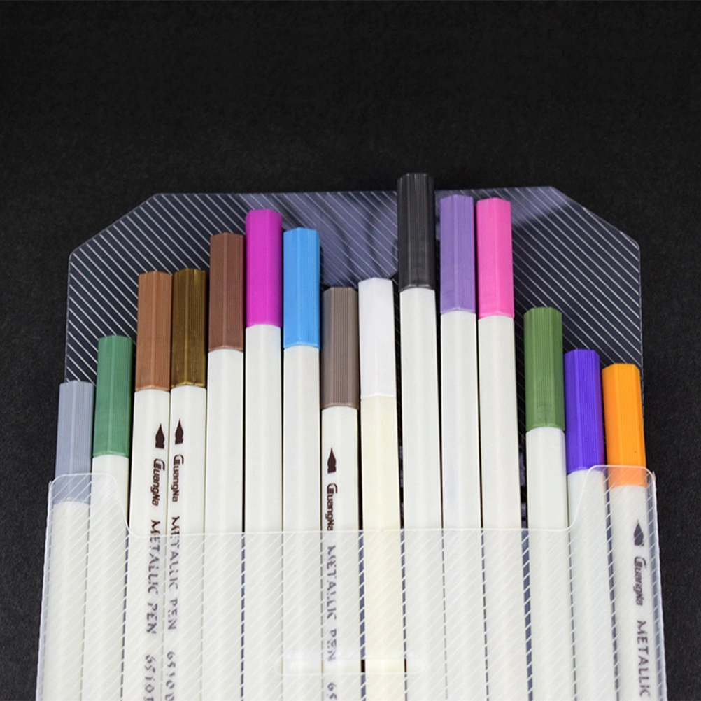 15pcs Assorted Color Metallic Pens Brush Marker Pens DIY Photo Album Paint Pen Set
