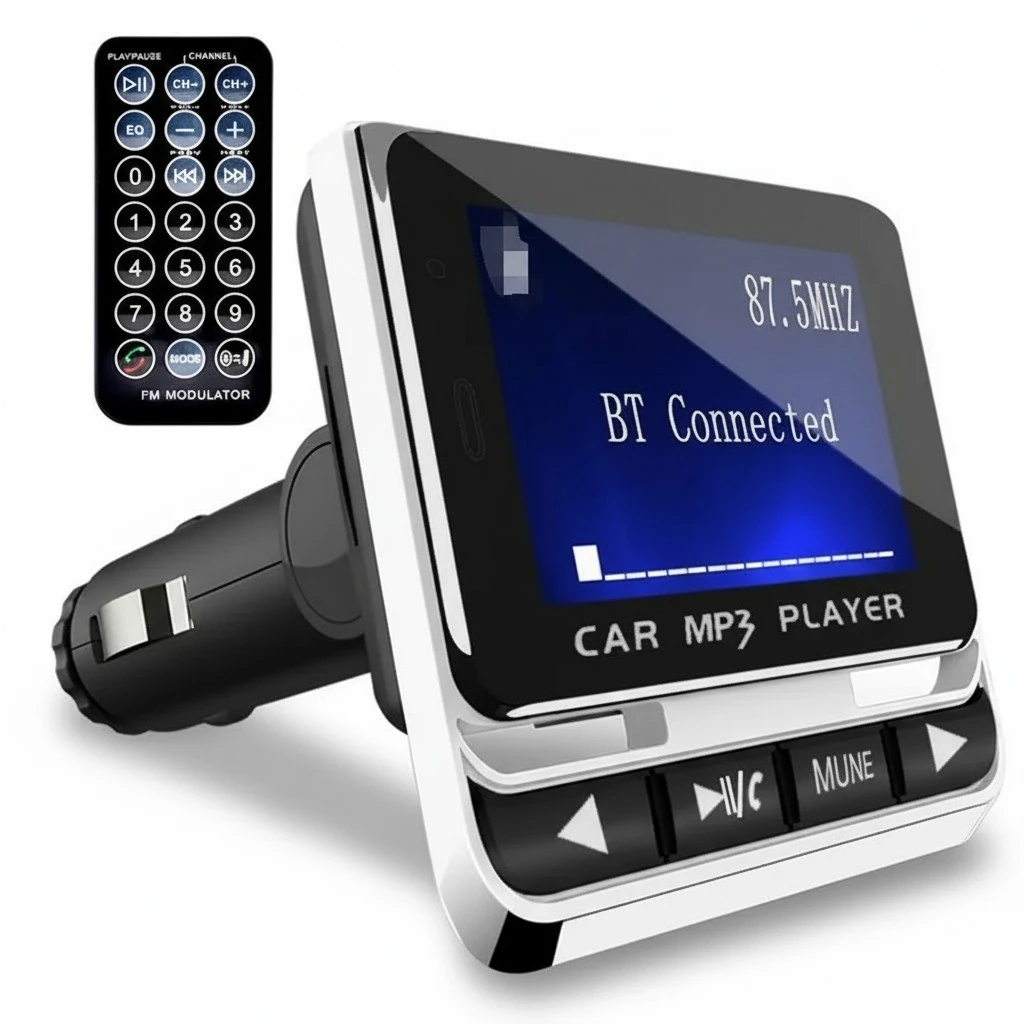Wireless  Car Music Player 1.3" LCD Screen USB Port FM Transmitter Car Kit Multifunction Stereo