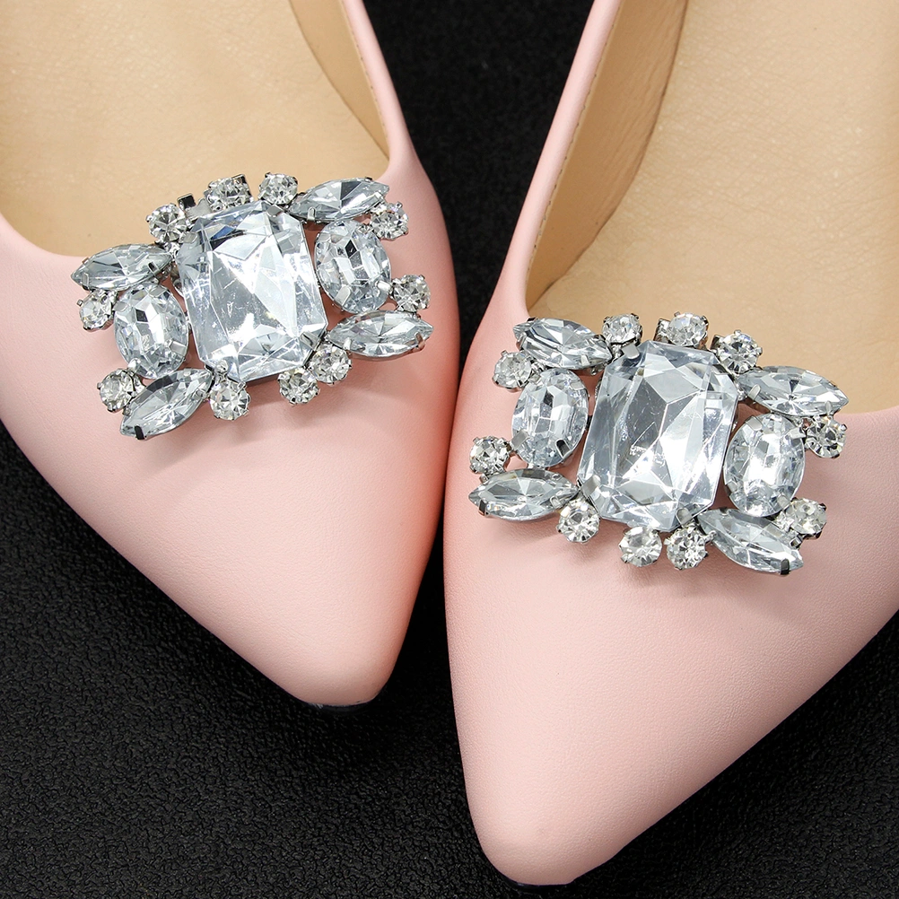 2PCS Bridal Crystals Diamante Shoe Clips Fashion Rhinestones Wedding Shone Buckles Party Shone Accessories for Women