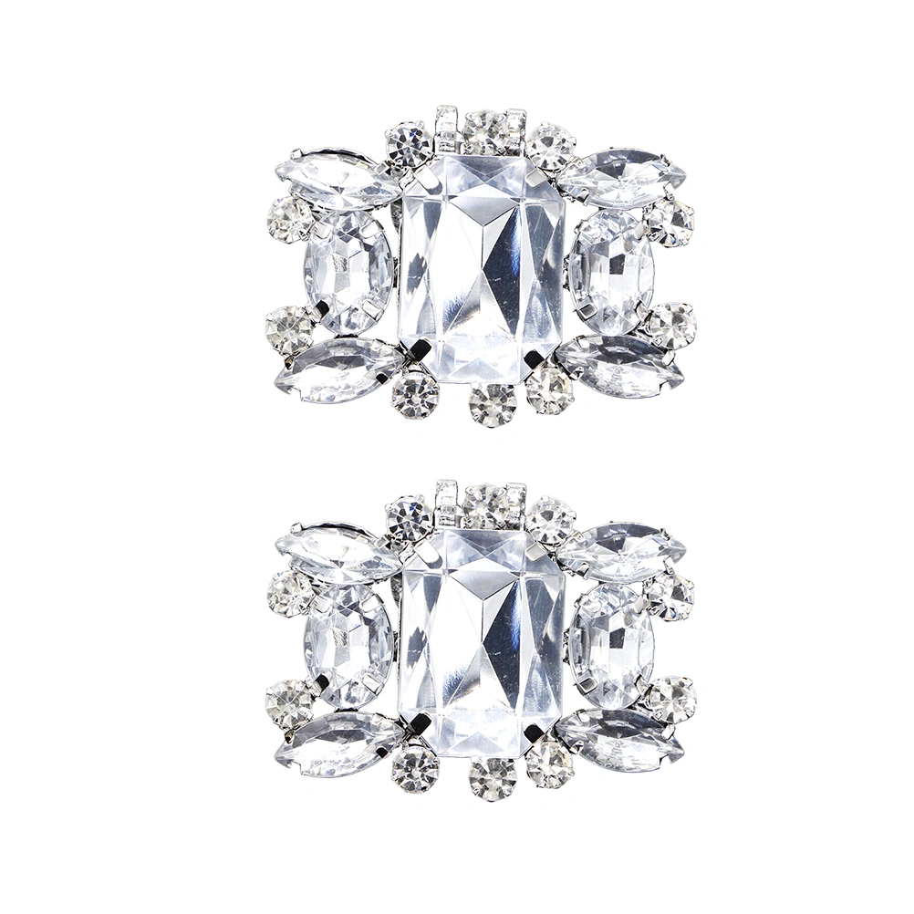2PCS Bridal Crystals Diamante Shoe Clips Fashion Rhinestones Wedding Shone Buckles Party Shone Accessories for Women