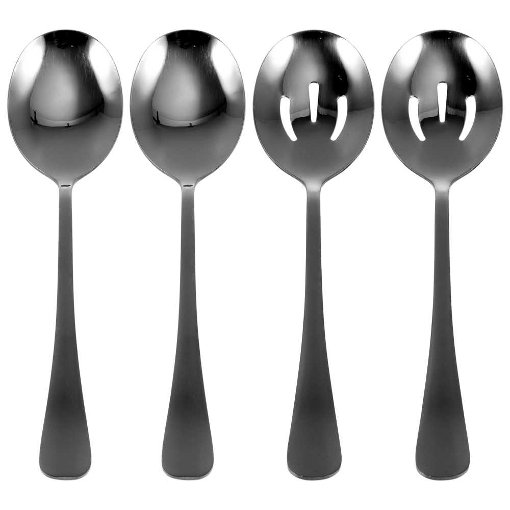 4 Pcs Stainless Steel Food Serving Spoon Practical Self-service Scoop Colander