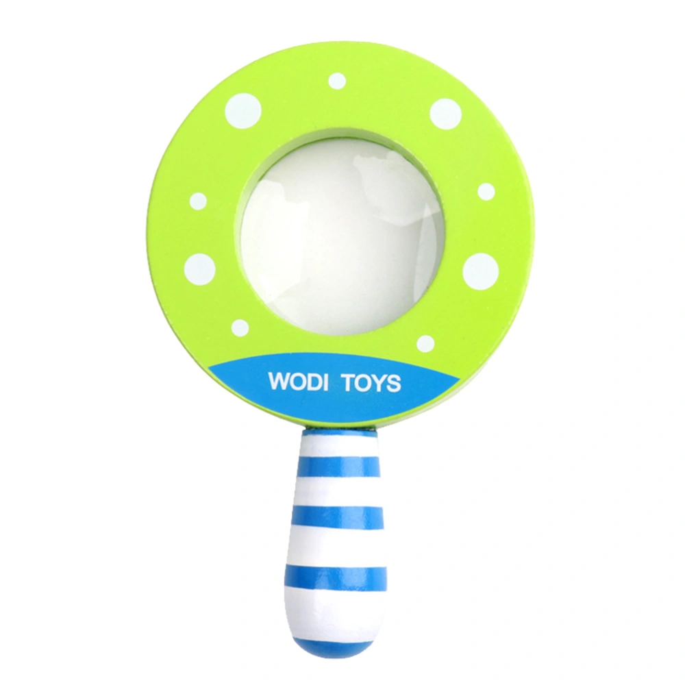 Wood Magnifying Glass Creative Funny Educational Toy Magnifying Glass for Baby Infant Kid (Green)