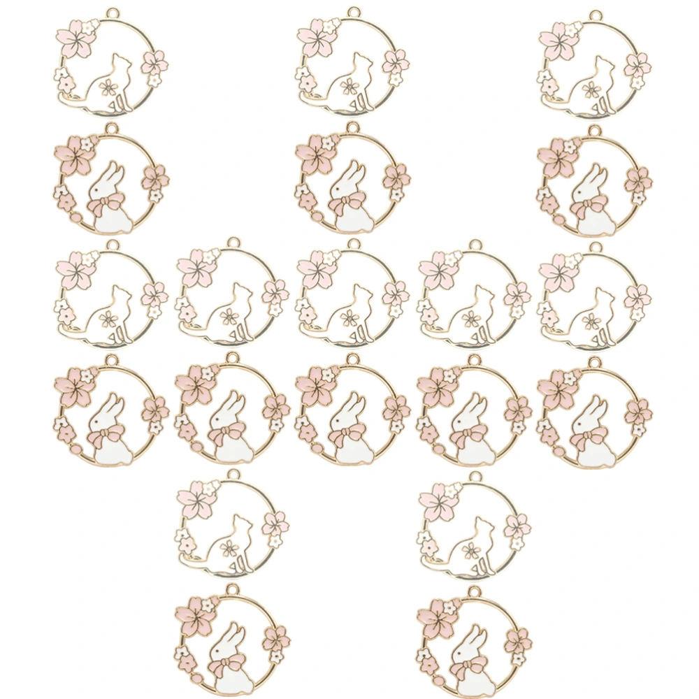 20pcs Rabbit Cat Shaped Charms Jewelry Charms DIY Making Charms Crafts Making Accessory