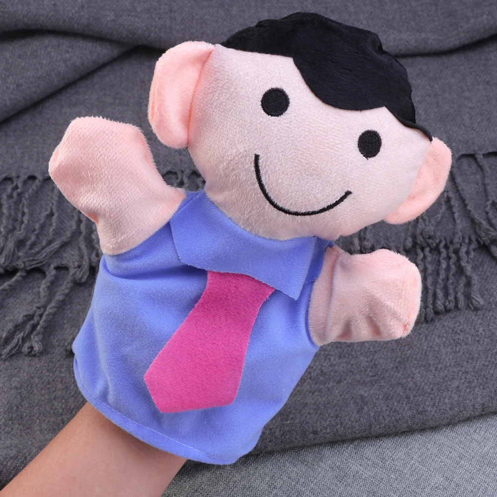 1pc Cartoon Hand Puppets Adorable Family Hand Doll Toy Plush Storytelling Toy (Daddy, 25cm)