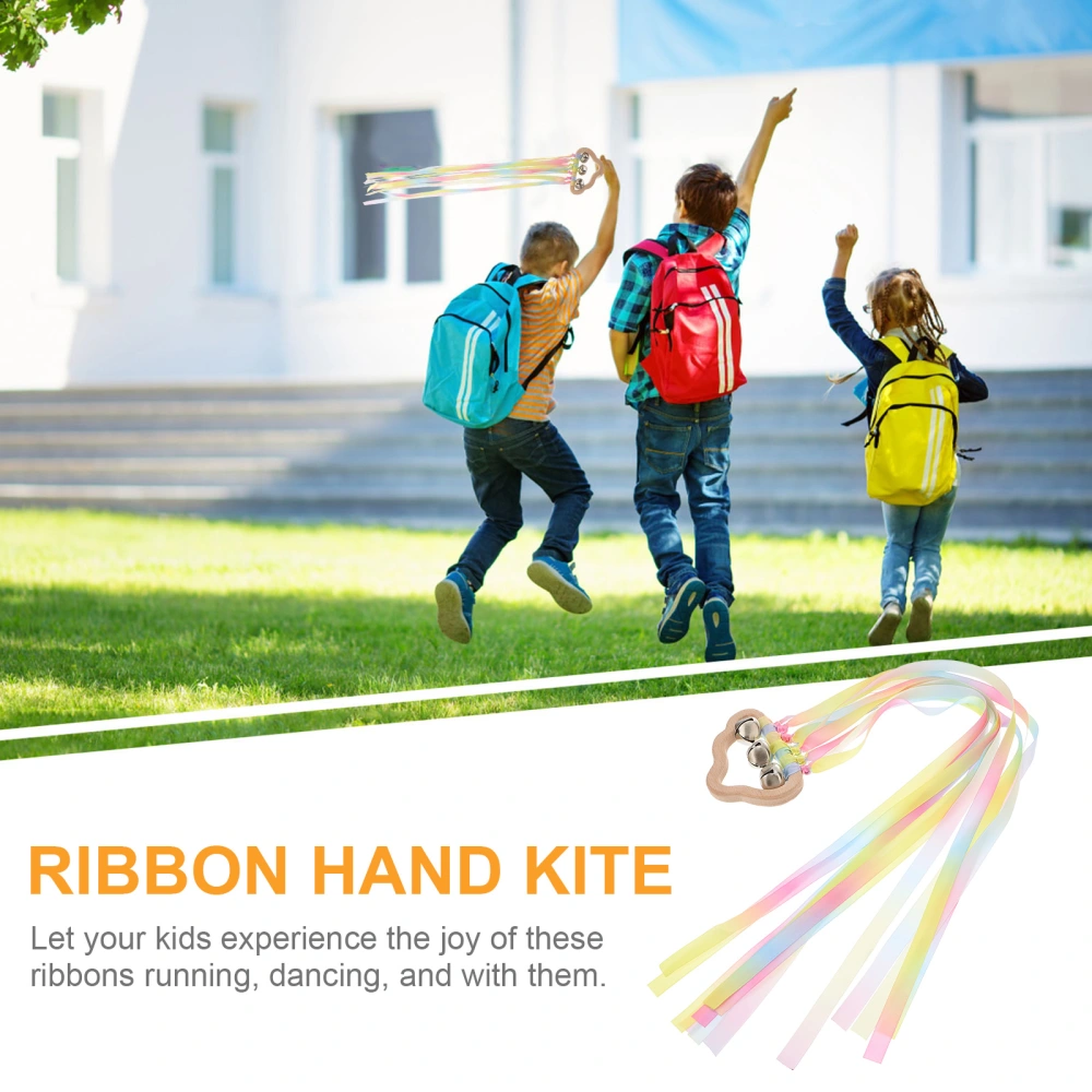 2pcs Rainbow Hand Kite with Bell Waldorf Hand Kite Montessori Learning Toys