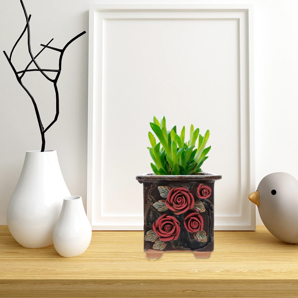 Desktop Mini Planter Breathable Ceramic Flowerpot Mini Ceramic Flower Planter