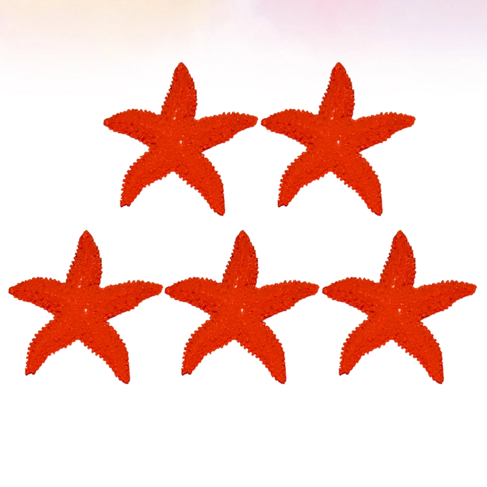 5pcs Aquarium Decoration Artificial Resin Ornament Pentagram Ornament for Underwater Fish Tank Decoration(Red)
    