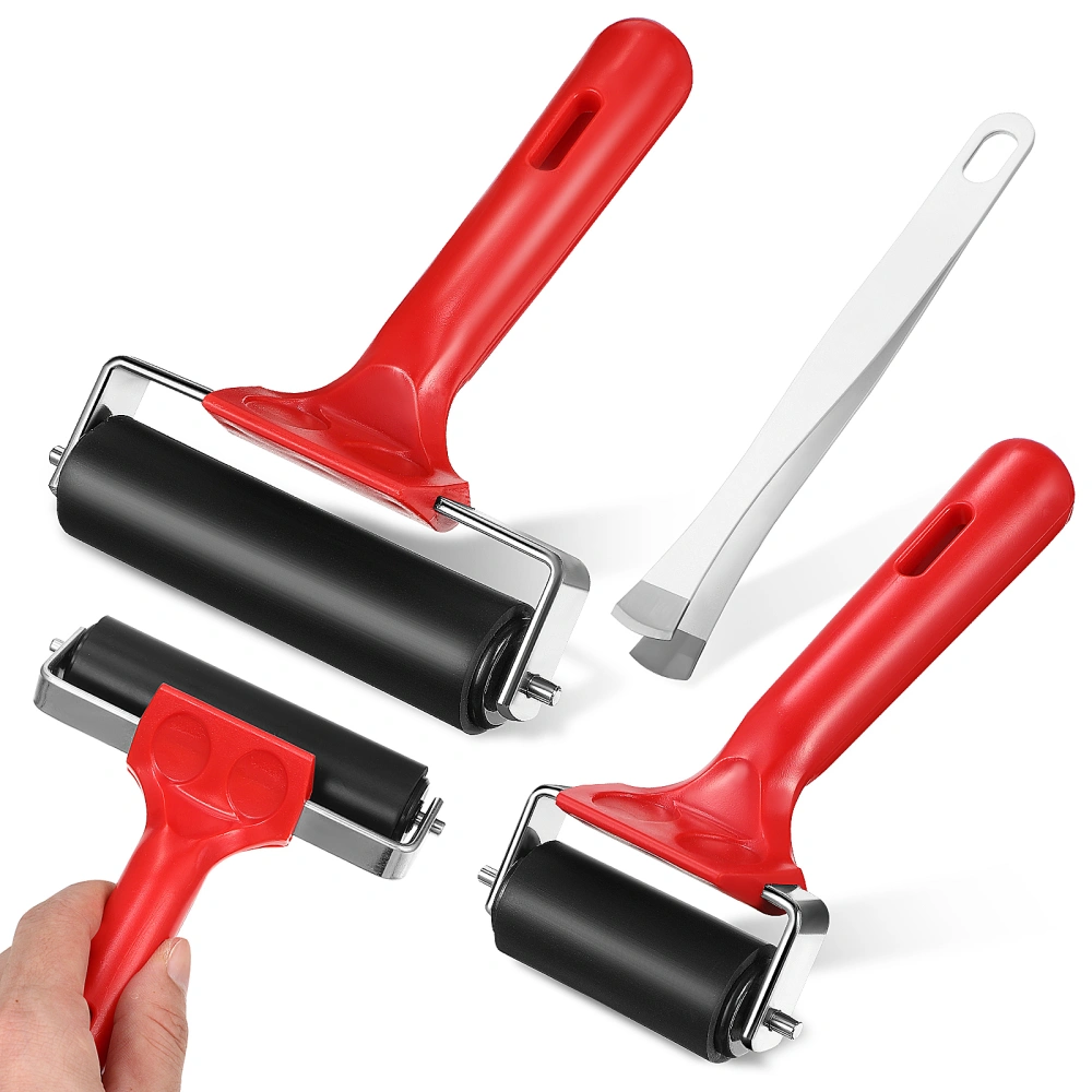 2 Pcs Brayer Rollers Mat Remover Tools with Tweezer for Silhouette Heat Transfer Projects DIY Printing Making