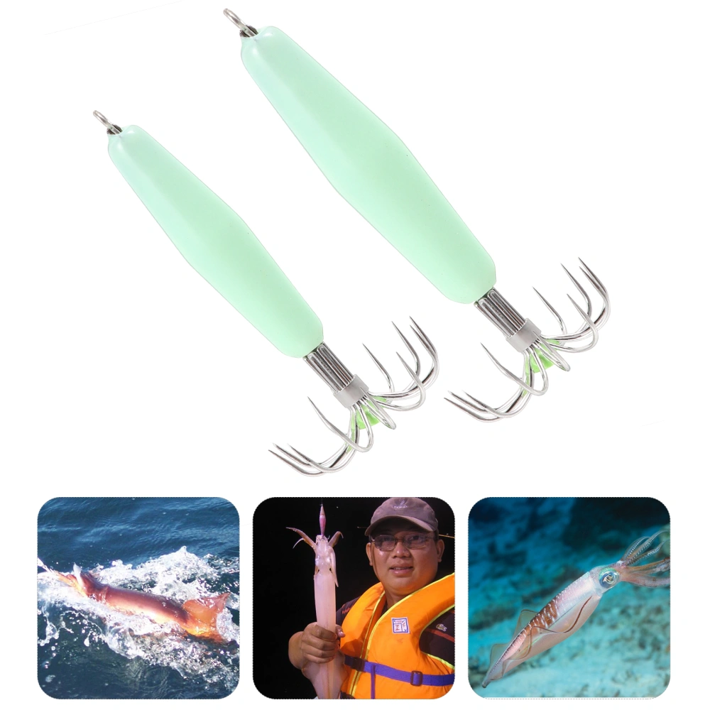 2pcs Luminous Squid Hook 12 Needle Blow Tube Umbrella Hook Fishing Hook