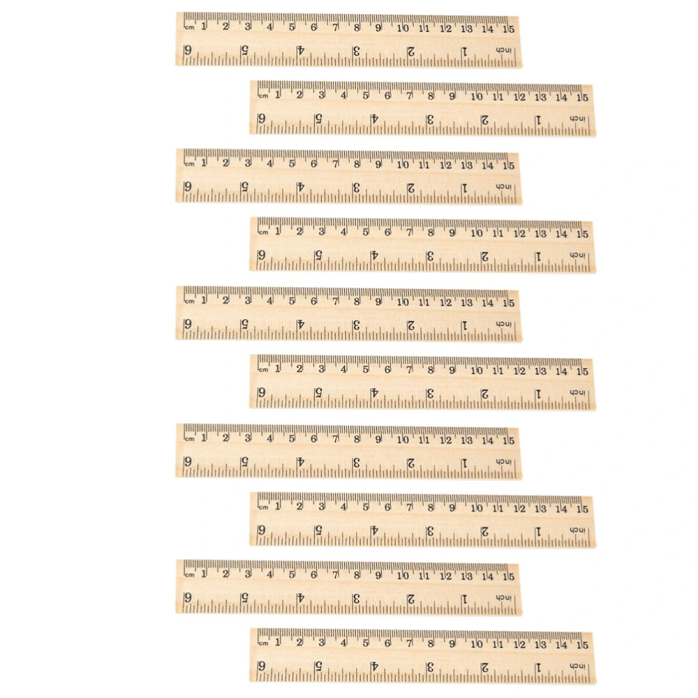 16Pcs Wood Straight Rulers Double Scale Rulers Wood Measuring Rulers Wooden Rulers