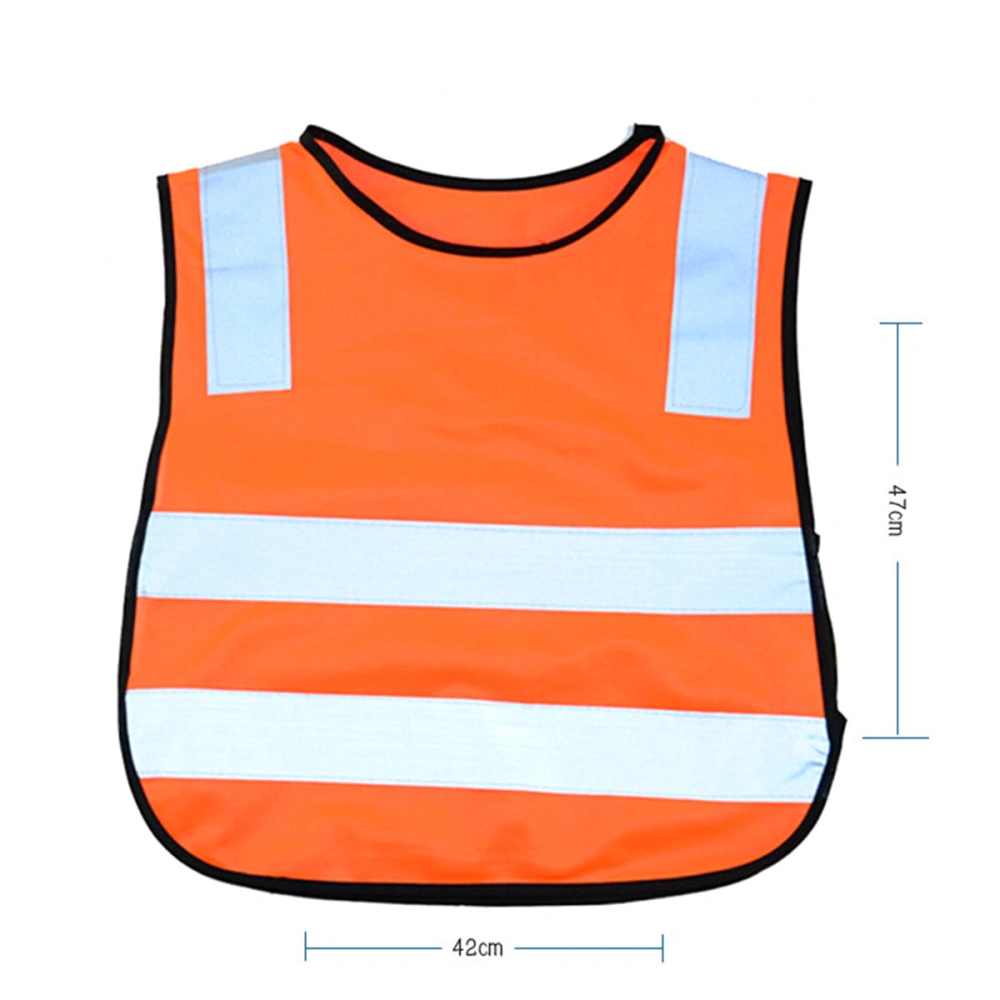 Reflective Safety Vest Bright Color Children Safety Vest for Kids Outdoor (Orange)