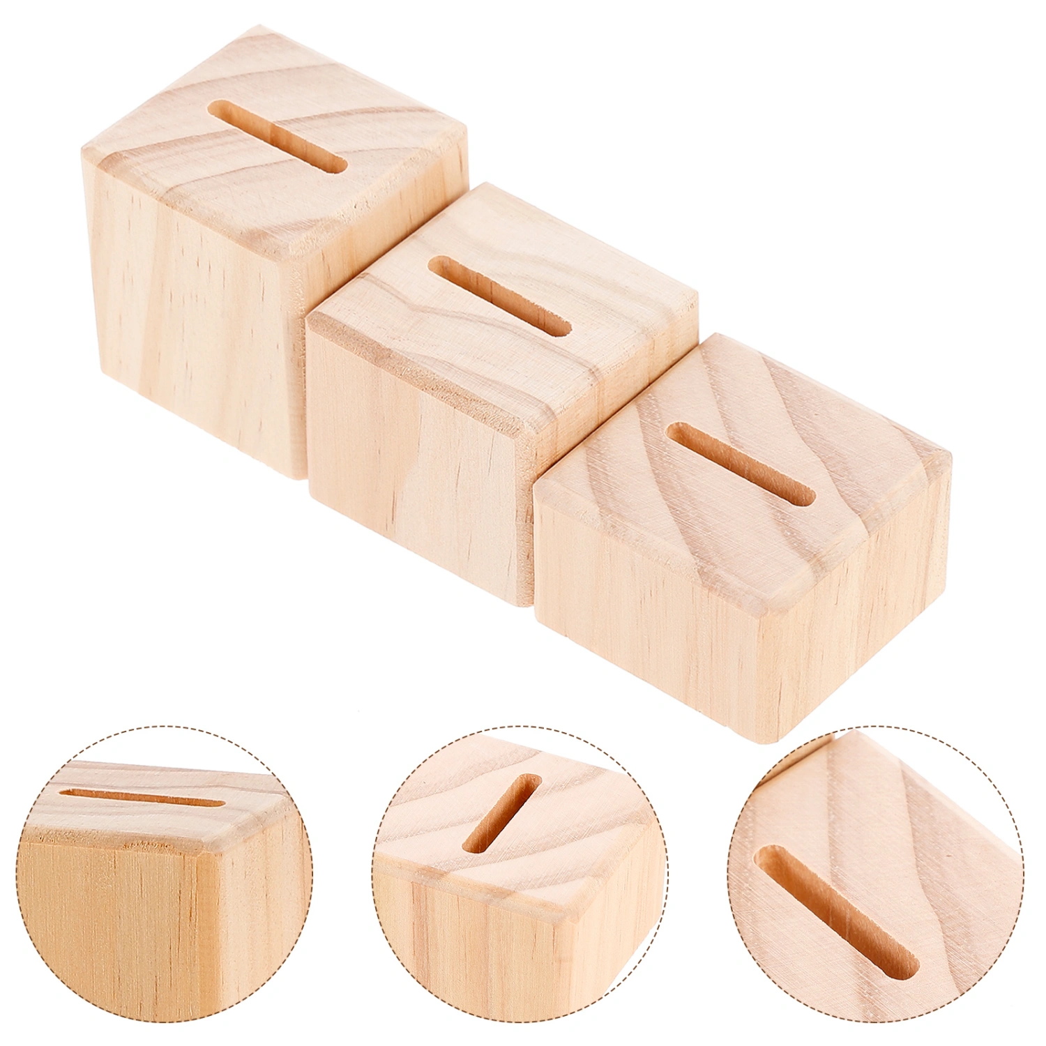 3pcs Wood Ring Display Stand Showcase Jewelry Organizer Holder for Rings