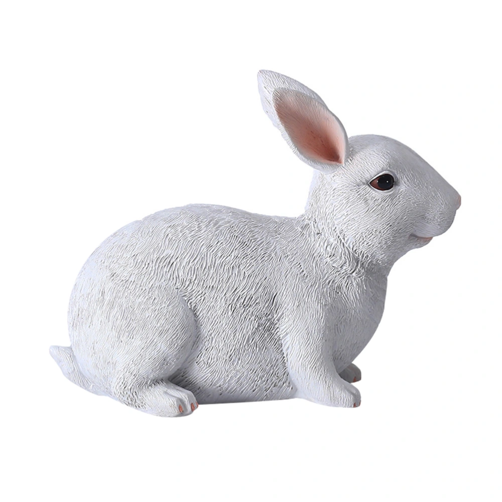 Resin Craft Rabbit Decoration Exquisite Bunny Figurine Home Balcony Decor