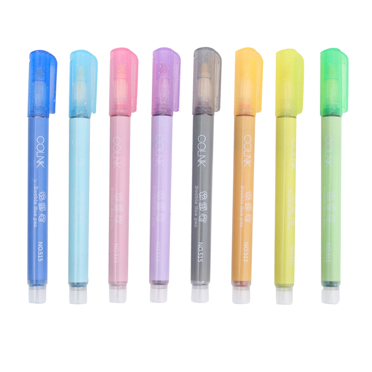 1 Box of 8pcs Nite Writer Pen Highlighter Pen Outline Pen Stationery Supplies Fluorescent Marker Pens for Students Officer (Colorful)