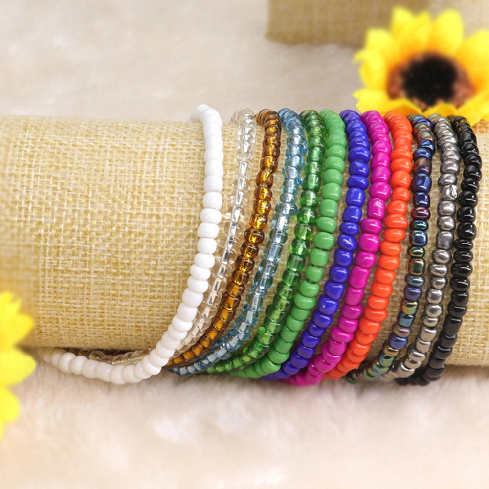 24pcs Beaded Ankle Chain Bohemian Style Anklet Foot Chain Summer Ankle Jewelry