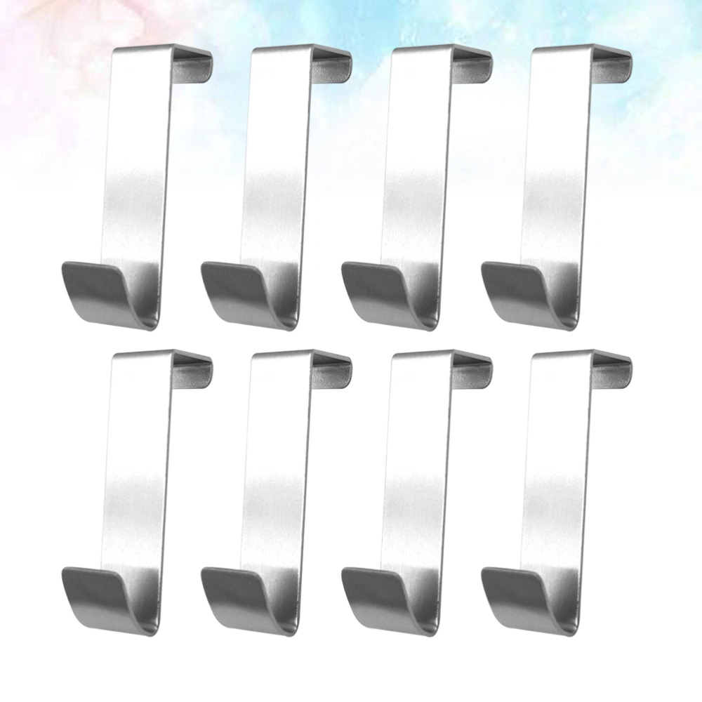 8pcs Durable Seamless Storage Hooks Portable Stainless Steel Hangers for Home Decoration Bedroom Bathroom