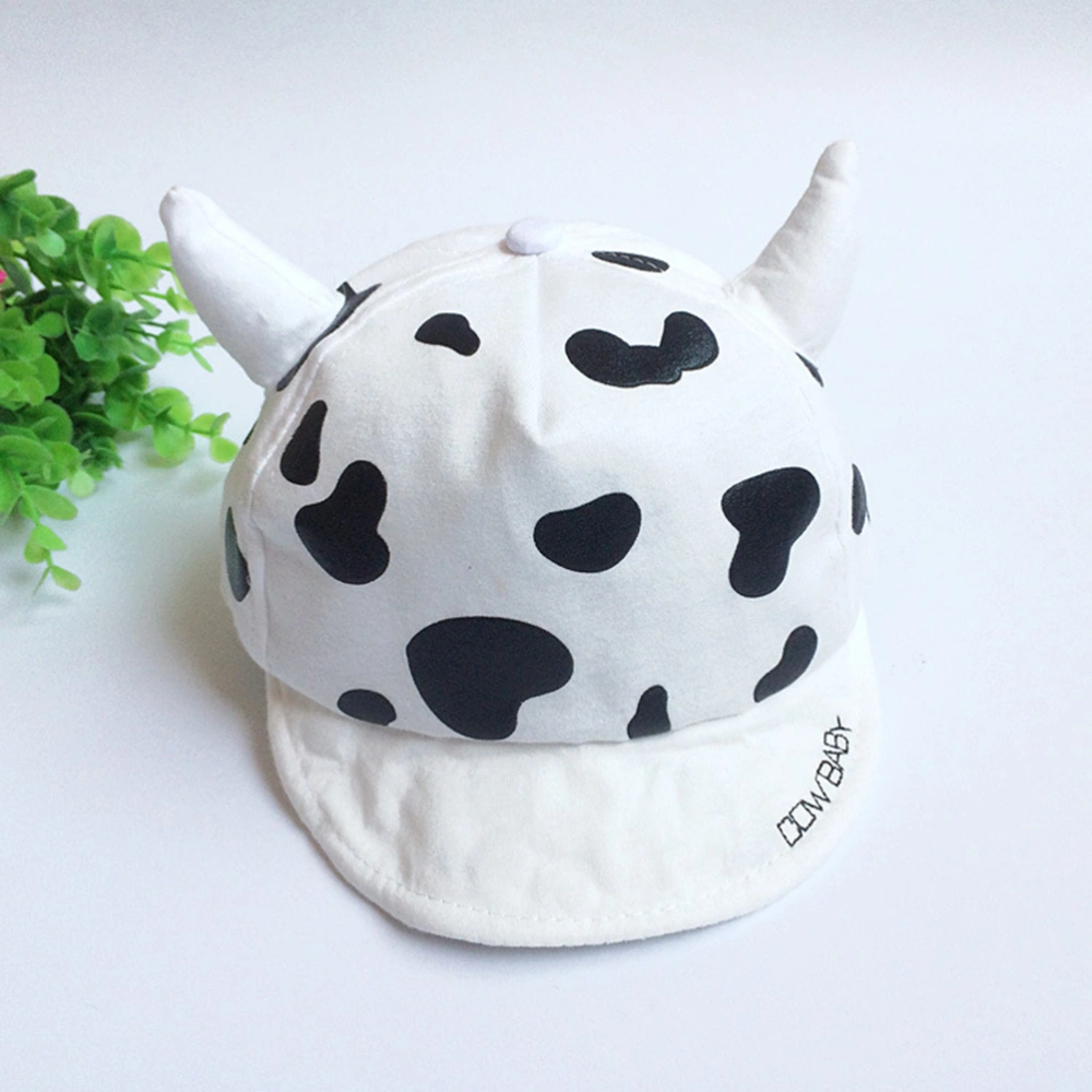 1Pc Cotton Bucket Hat Adorable Cow Shaped Sunhat Peaked Sun Block for Boy Girl Infant (Random Color)