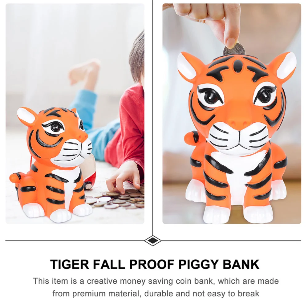 Creative Tiger Shaped Piggy Bank Cartoon Saving Box Money Pot Desktop Adornment