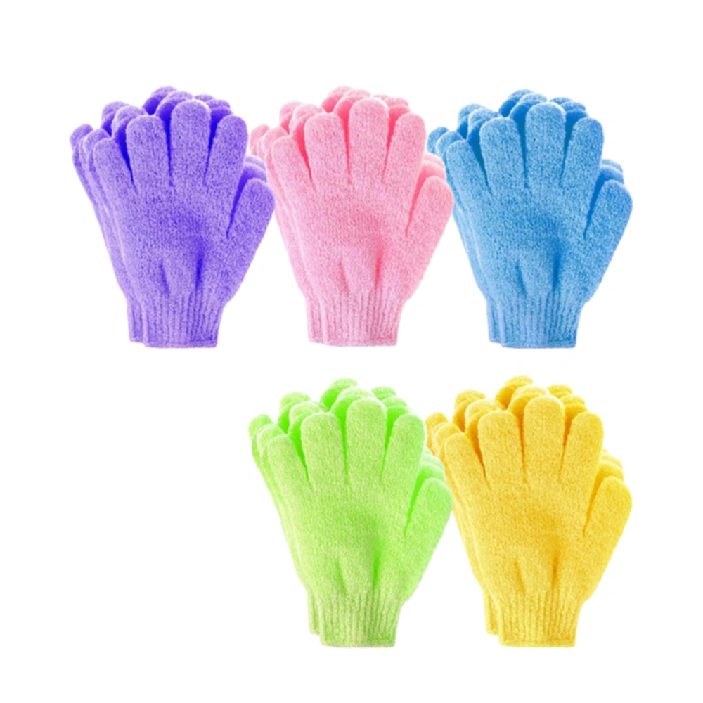 20Pcs Bath Gloves Five Fingers Shower Towels Body Exfoliator Back Massage Gloves for Women Men Students(Random Color)