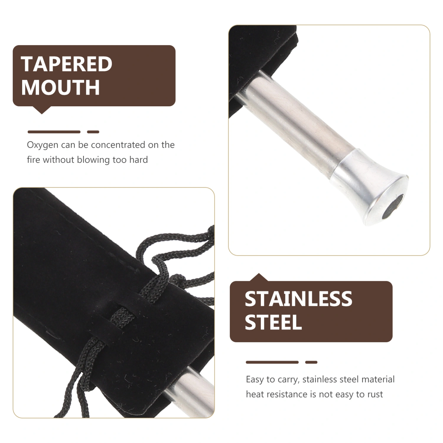 2 Sets Pocket Fire Bellows Outdoor Fire Starters Collapsible Fire Blowers Camping Bellows