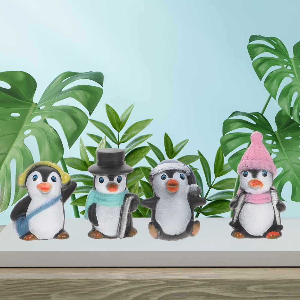 12pcs/3sets Christmas Little Penguin Micro Landscape Decoration Unique Penguin Ornaments DIY Doll