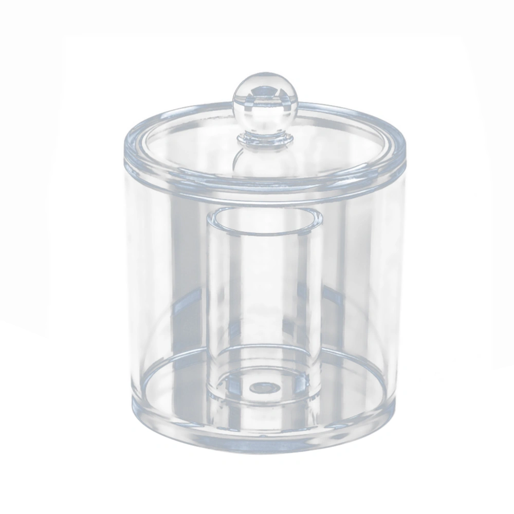 Transparent Cotton Ball and Swab Dispenser Acrylic Round Container Cotton Pads Holder Swab Jar Makeup Organizer